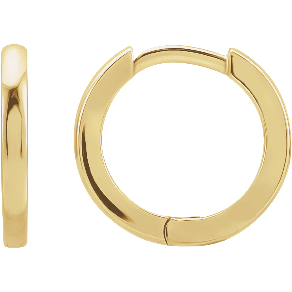 14K Yellow Gold Hinged 12.5 mm Hoop Earring