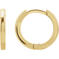 14K Yellow Gold Hinged 12.5 mm Hoop Earring