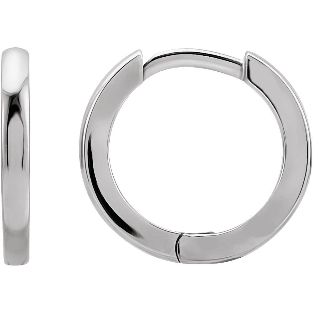 Sterling Silver Hinged 12.5 mm Hoop Earrings