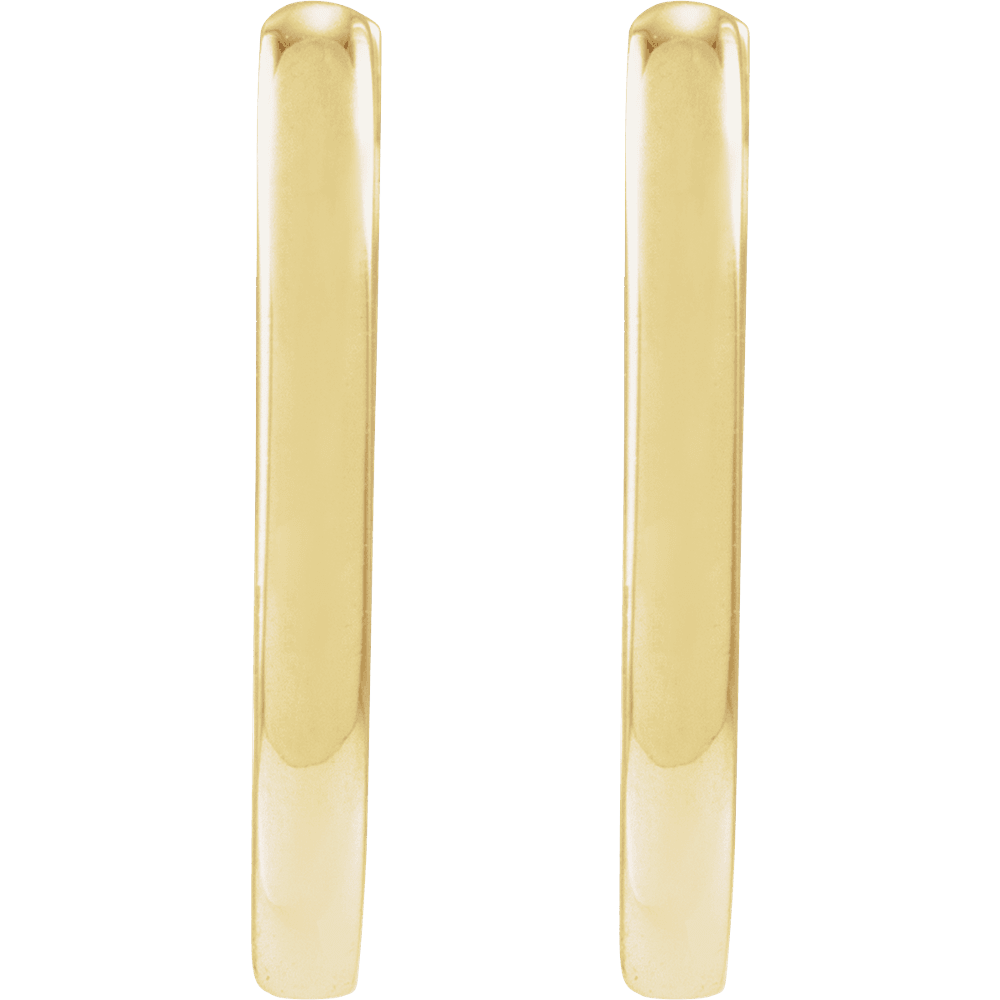 14K Yellow Gold Elongated Oval 14 mm Hoop Earrings