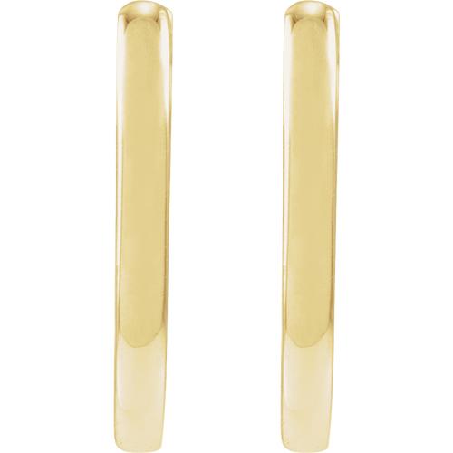 14K Yellow Gold Elongated Oval 14 mm Hoop Earrings